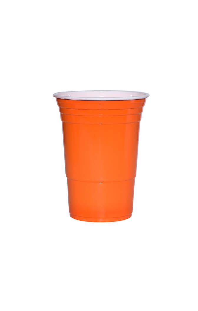 Buy American ORANGE cups online. Original American party cups - 473ml